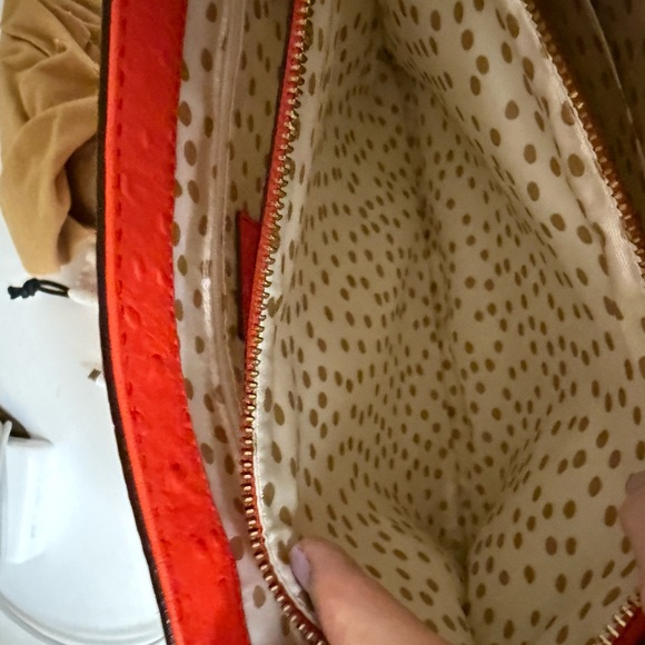 Kate Spade ostrich textured leather coral tote - Picture 12 of 12